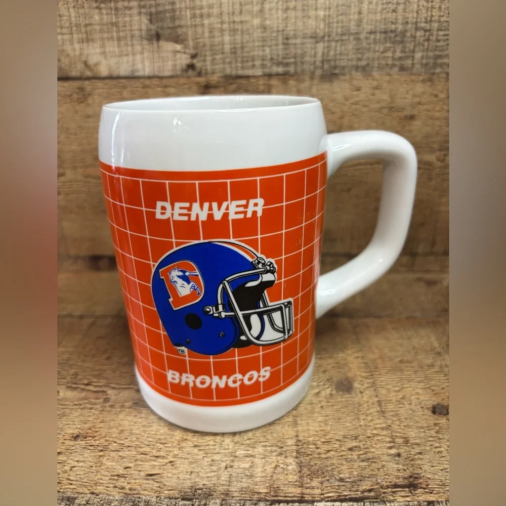 Vintage Denver Broncos Ceramic Mug Beer Stein Orange Licensed NFL 90’s Papel